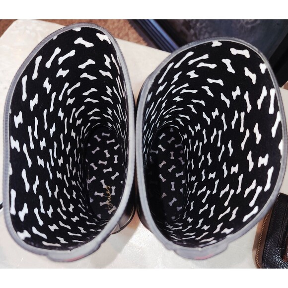 JOULES "DOG SHOW" MOLLY Black Midi Outdoor Rain Mud Farm Work Beach Logo Boots - Picture 8 of 11